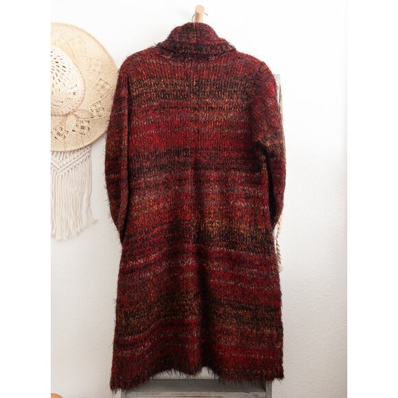 Chico's Wool Blend Longline Sweater Cardigan Size 2 Vintage - Picture 3 of 11